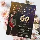 Search for wine 60th birthday invitations String lights