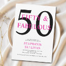 Search for fifty and fabulous birthday invitations Minimal typography simple