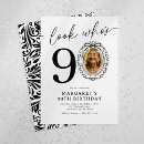 Search for funny 90th birthday invitations Black and white