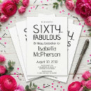 Search for sixty and fabulous invitations Minimal typography simple
