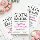 Search for sixty birthday invitations Minimal typography simple