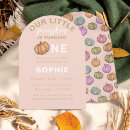 Search for autumn 1st birthday invitations Blush pink