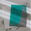 Search for 50 and fabulous invitations Blue