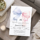 Search for bow gender reveal invitations Boy or girl
