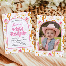 Search for cowgirl 1st birthday invitations Western