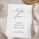 Search for lucky in love bridal shower invitations Elegant