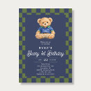 Search for teddy bear birthday invitations Green