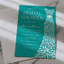 Search for teal blue shower bridal shower invitations White