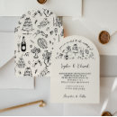 Search for hand drawn wedding invitations Illustrated