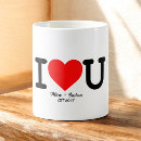 Search for i love names mugs Red heart