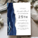 Search for navy silver anniversary invitations 25 years