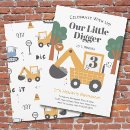 Search for digger birthday invitations Construction