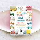 Search for transportation birthday invitations Honk beep vroom