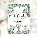 Search for two wild boy birthday invitations Jungle animals