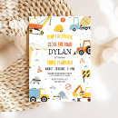 Search for boy construction birthday invitations Digger