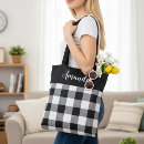 Search for black white buffalo plaid and bags Farmhouse