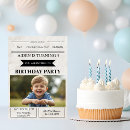 Search for newspaper birthday invitations Editable