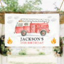 Search for firefighter banners Fire truck birthday