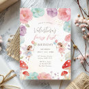 Search for fairy garden birthday invitations Whimsical mushroom