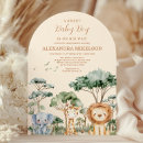 Search for jungle animals baby shower invitations Wildlife wilderness botanical forest