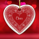 Search for lace christmas tree decorations Heart