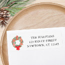 Search for holly and pine return address labels Festive