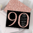 Search for rose gold 90th birthday invitations Typography