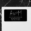 Search for black monogram return address labels Minimalist