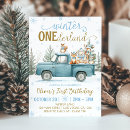 Search for blue truck birthday invitations Woodland animals