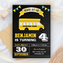 Search for school bus party invitations Chalkboard