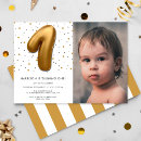 Search for foil 1st birthday invitations Modern