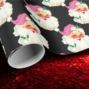 Search for black santa claus christmas wrapping paper Retro