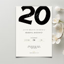 Search for elegant 20th birthday invitations Typography