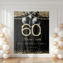 Search for 60th birthday backdrops Black and gold