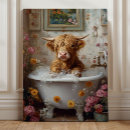Search for rustic country canvas prints Highland cow