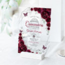 Search for burgundy quinceanera invitations Floral