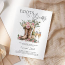 Search for boots and bubbly bridal shower invitations Rustic