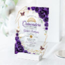 Search for purple gold quinceanera invitations Floral