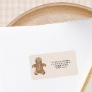 Search for cookie return address labels Gingerbread man