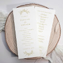 Search for white and gold wedding programs Typography