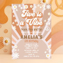 Search for five is a vibe birthday invitations Rainbow