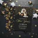 Search for black silver champagne invitations New years eve party