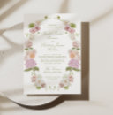 Search for green floral wedding invitations Calligraphy script