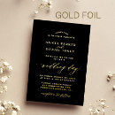 Search for real foil wedding invitations Black and gold