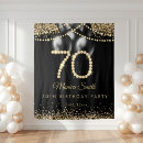Search for 70th birthday backdrops Black and gold