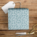 Search for leaves wrapping paper Dusty blue
