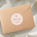 Search for peach monogram wedding stickers Modern