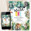 Search for one is fun birthday invitations Jungle