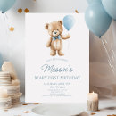 Search for simple blue 1st birthday invitations 1st first 1 one