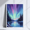 Search for northern lights posters Watercolor